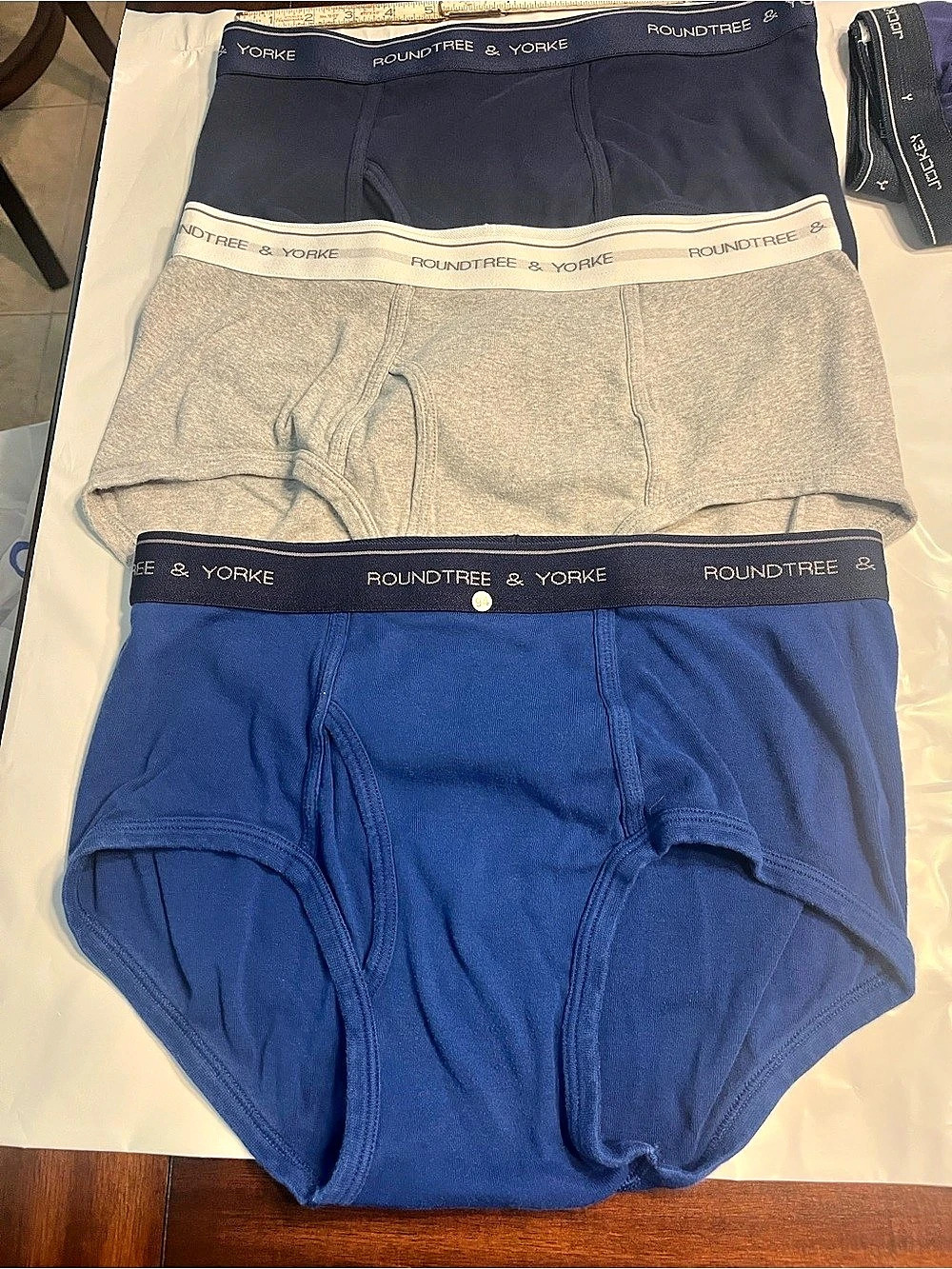 Roundtree & Yorke Boxer Briefs 3-Pack Blue & Gray Size 36 Like New